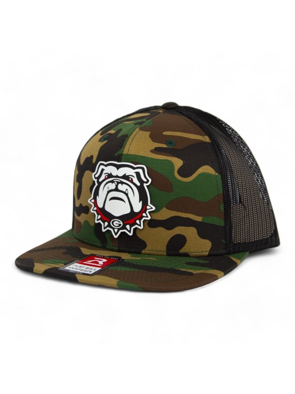 Georgia Bulldogs UGA 3D Wool Blend Flat Bill Hat- Army Camo/ Black